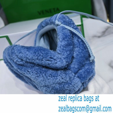 Bottega Veneta Shearling Clutch with Strap Mini Pouch Bag Sky Blue 2021