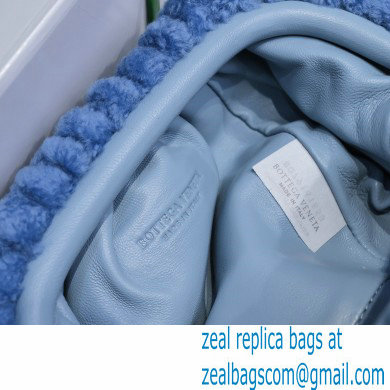 Bottega Veneta Shearling Clutch with Strap Mini Pouch Bag Sky Blue 2021