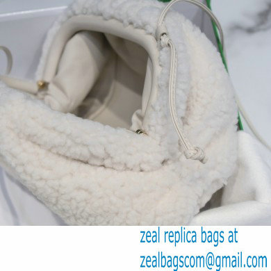 Bottega Veneta Shearling Clutch with Strap Mini Pouch Bag White 2021