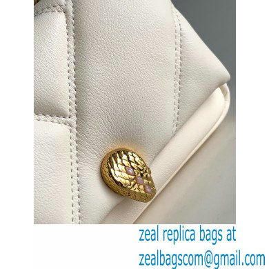 Bvlgari Serpenti Cabochon Crossbody Bag 18cm with Detachable Shoulder Strap White 2021 - Click Image to Close