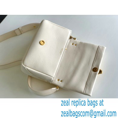 Bvlgari Serpenti Cabochon Crossbody Bag 22.5cm with Detachable Shoulder Strap White 2021