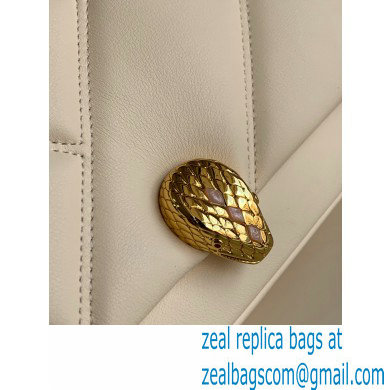 Bvlgari Serpenti Cabochon Crossbody Bag 22.5cm with Detachable Shoulder Strap White 2021 - Click Image to Close