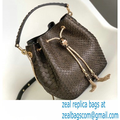 Bvlgari Serpenti Forever Bucket Bag 16cm Karung Leather Snake Black 2021 - Click Image to Close