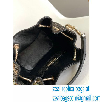 Bvlgari Serpenti Forever Bucket Bag 16cm Karung Leather Snake Black 2021