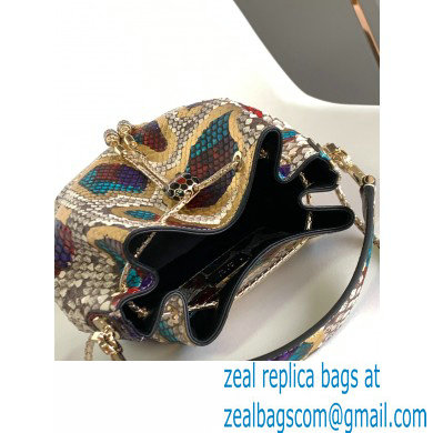 Bvlgari Serpenti Forever Bucket Bag 16cm Karung Leather Snake Gold 2021