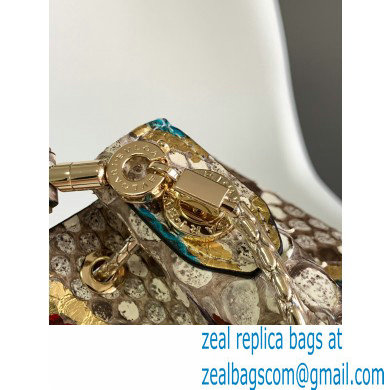 Bvlgari Serpenti Forever Bucket Bag 16cm Karung Leather Snake Gold 2021 - Click Image to Close