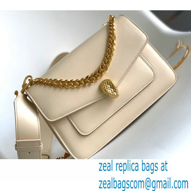 Bvlgari Serpenti Forever Crossbody Bag 25cm with Detachable Shoulder Strap Creamy 2021