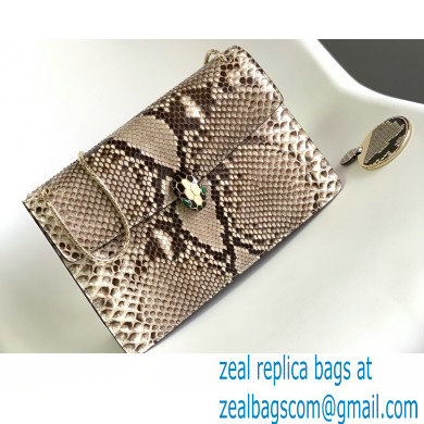 Bvlgari Serpenti Forever Crossbody Bag 27cm Karung Leather Snake Gray 2021 - Click Image to Close