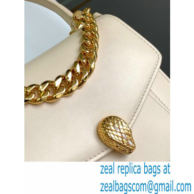 Bvlgari Serpenti Forever Top Handle Crossbody Bag 18cm with Detachable Shoulder Strap Creamy 2021