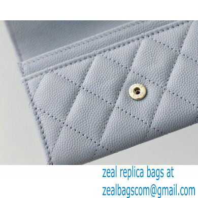 Chanel Classic Card Holder AP0214 in Original Grained Calfskin Light Gray