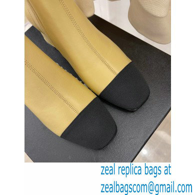 Chanel Heel 5cm Ankle Boots Lambskin/Grosgrain Beige 2021