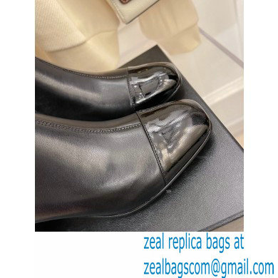 Chanel Heel 5cm Ankle Boots Lambskin/Patent Black 2021