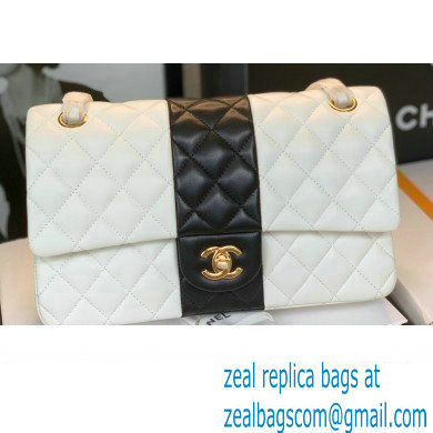 Chanel Lambskin Medium Classic Flap Bag White/Black 2021