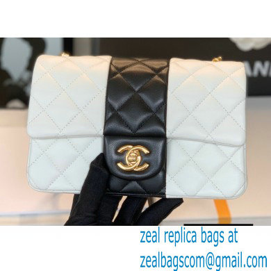 Chanel Lambskin Mini Classic Flap Bag White/Black 2021