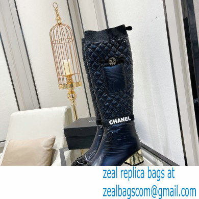 Chanel Mixed Fibers Heel 5cm High Boots G38428 Black 2021