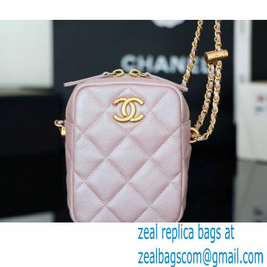 Chanel Pearl Calfskin Vertical Camera Bag AS2857 in Original Quality Pink 2021
