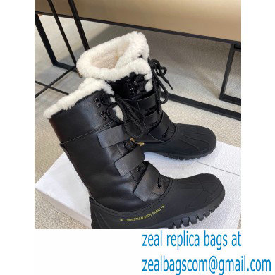 Dior Calfskin and Lambskin Wool Ankle Boots Black 2021