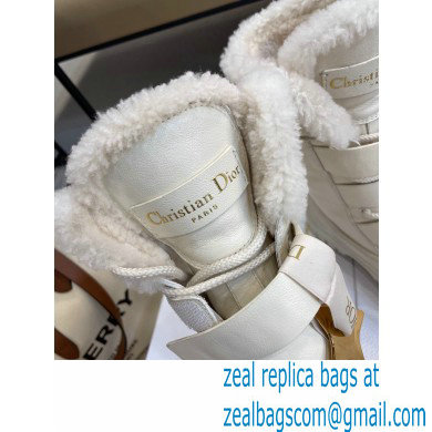 Dior Calfskin and Lambskin Wool Ankle Boots White 2021