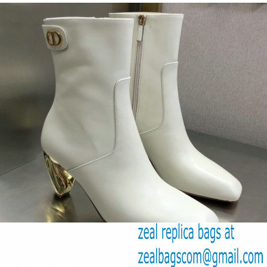 Dior Heel 9cm Calfskin Rhodes Ankle Boots White 2021