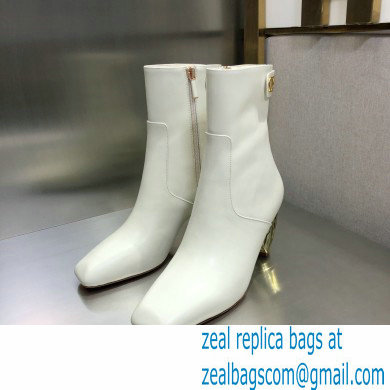 Dior Heel 9cm Calfskin Rhodes Ankle Boots White 2021