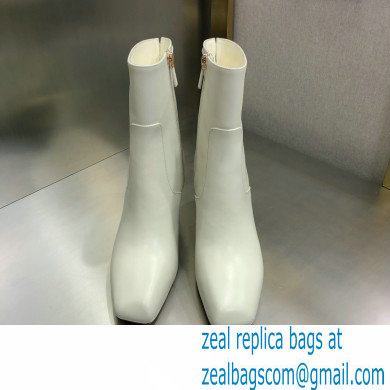 Dior Heel 9cm Calfskin Rhodes Ankle Boots White 2021