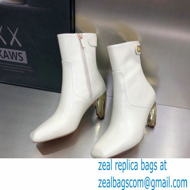 Dior Heel 9cm Calfskin Rhodes Ankle Boots White 2021