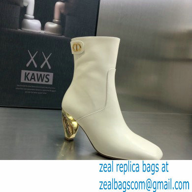 Dior Heel 9cm Calfskin Rhodes Ankle Boots White 2021 - Click Image to Close