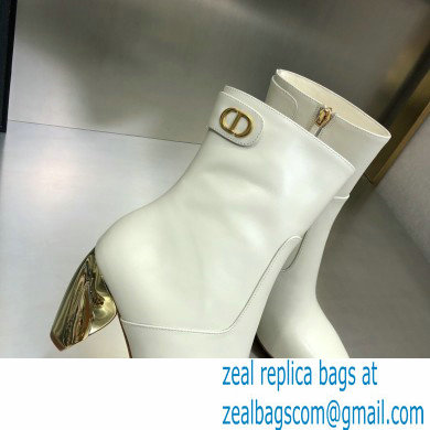 Dior Heel 9cm Calfskin Rhodes Ankle Boots White 2021 - Click Image to Close