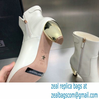 Dior Heel 9cm Calfskin Rhodes Ankle Boots White 2021 - Click Image to Close