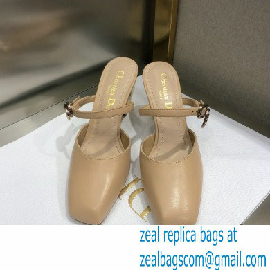 Dior Heel 9cm Calfskin Rhodes Mules Nude 2021