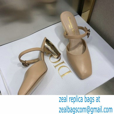 Dior Heel 9cm Calfskin Rhodes Mules Nude 2021