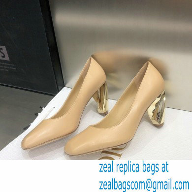 Dior Heel 9cm Calfskin Rhodes Pumps Nude 2021 - Click Image to Close