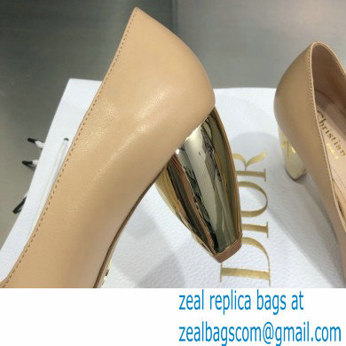 Dior Heel 9cm Calfskin Rhodes Pumps Nude 2021 - Click Image to Close