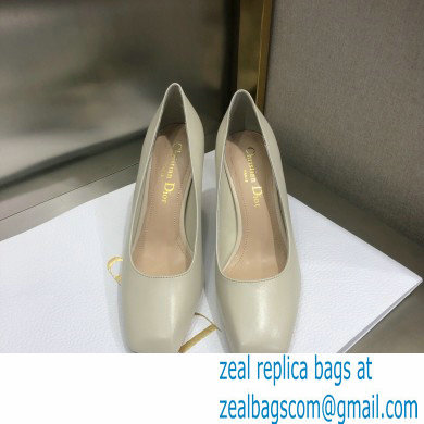 Dior Heel 9cm Calfskin Rhodes Pumps White 2021 - Click Image to Close