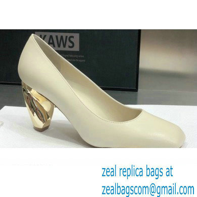 Dior Heel 9cm Calfskin Rhodes Pumps White 2021 - Click Image to Close