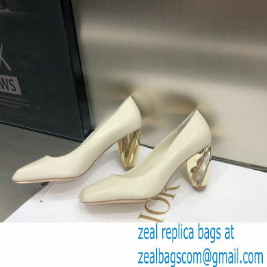 Dior Heel 9cm Calfskin Rhodes Pumps White 2021