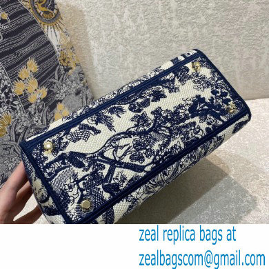 Dior Lady D-Lite Medium Bag in Toile de Jouy Embroidery Blue 2021 - Click Image to Close