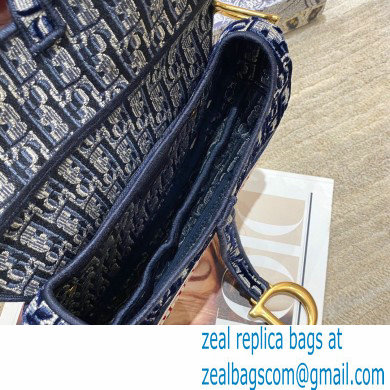 Dior Saddle Bag in Oblique Embroidered Velvet Blue 2021 - Click Image to Close