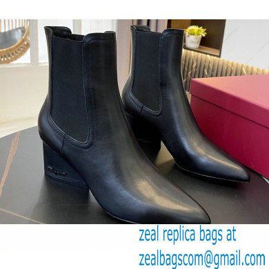 Ferragamo Heel 5.5cm Leather Chelsea Ankle Boots Black 2021 - Click Image to Close