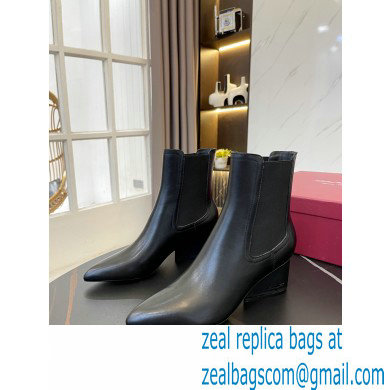 Ferragamo Heel 5.5cm Leather Chelsea Ankle Boots Black 2021 - Click Image to Close