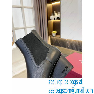 Ferragamo Heel 5.5cm Leather Chelsea Ankle Boots Black 2021 - Click Image to Close