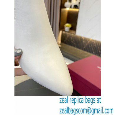 Ferragamo Heel 5.5cm Leather Chelsea Ankle Boots White 2021 - Click Image to Close