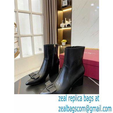 Ferragamo Heel 5.5cm Leather Viva Bootie Ankle Boots Black 2021 - Click Image to Close