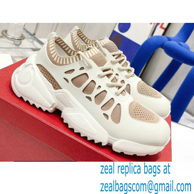 Ferragamo Leather/Fabric Sneakers Beige 2021