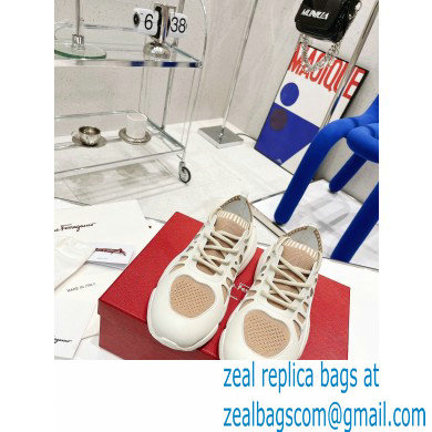 Ferragamo Leather/Fabric Sneakers Beige 2021