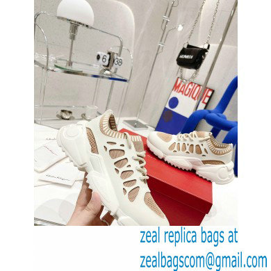 Ferragamo Leather/Fabric Sneakers Beige 2021