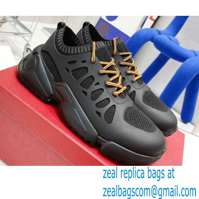 Ferragamo Leather/Fabric Sneakers Black 2021