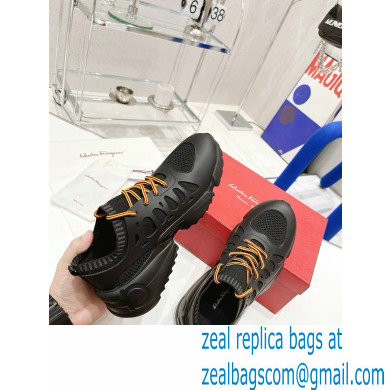 Ferragamo Leather/Fabric Sneakers Black 2021