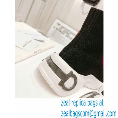 Ferragamo Maxi Gancini Sock Sneakers Black 2021