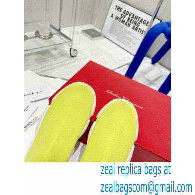 Ferragamo Maxi Gancini Sock Sneakers Yellow 2021